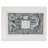 1944 WW2 Italy 10 Lire Banknote