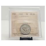 1944 5 Cents War Time ICCS MS64