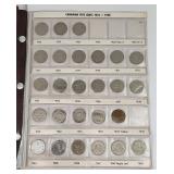 Canada Nickel 5c Set in Album 1922-1992