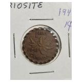 1941 Cent Canada Etched