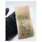 Old Engraved 'les Draveurs' on Horse Leather