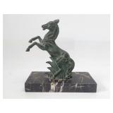 Bronze Horse & Marble Book End