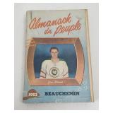 1953 Jean Beliveau Hockey Almanach du Peuple