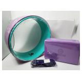 Yoga Wheel - Yoga Strap 6' - Yoga Block Lot New
