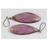 Violet Butterfly Wings Sterling Silver Earings St