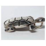 Turtle Silver Tone Brooch Pendant VTG