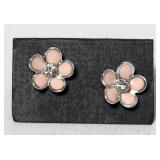 Coral Flower Post Earrings Sterling Silver Daisy G