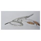 Cat Tail Brooch Silver & Copper Sparkles VTG