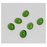Emerald Green Glass Oval Beads Flat Bottom