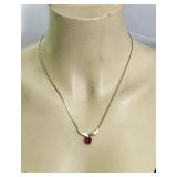 Gold Tone Rose Flower Necklace VTG