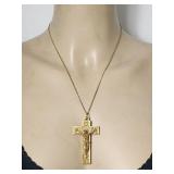 Crucifix Cross Charm & Chain VTG