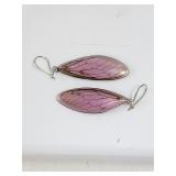 Violet Butterfly Wings Sterling Silver Earings St