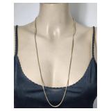 Gold Tone Square Chain Necklace VTG