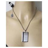 Inox Dog Tag Pendant Necklace Industrial SSteel 3a