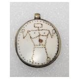 Man Lizzard Tribal Art Pendant
