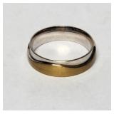 Band Ring Gold & Silver Tones Sz10 NOS