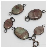 Brown & Green Agate Stones in Bezels