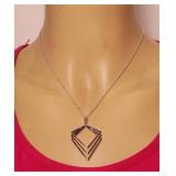 Chain and Pendant Set Silver & Gold Tone 16+3 in.