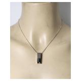 Titanium Crystal Rhinestone Pendant Necklace by A