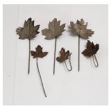 Carved Maple Leaf Pins Earrings