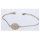 Rhinestones on Disc Bracelet by LBYVR VTG