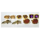 Cufflinks 5 Pairs Vintage Gold Tone