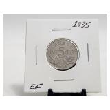 1935 5 Cents King George V Canada