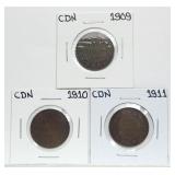 1909 1910 1911 Large Cent Canada