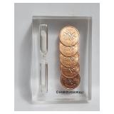 1982 Pennies in Lucite