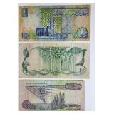 Muammar Qaddafi 3 Banknotes from Libya