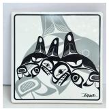 Ceramic Tile Trivet-Whale (Black/White) Bill Helin