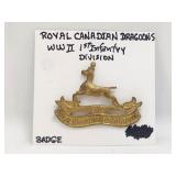 Royal Canadian Dragoons WW2 Badge