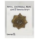 WW2 Royal Canadian Army Service Corps Badge