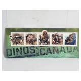 Dinosaur Stamp Sheet Canada Embossed