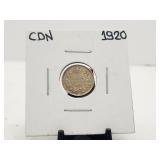 1920 Silver 5 Cents Canada