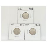 1932 1933 1934 5 Cents Canada