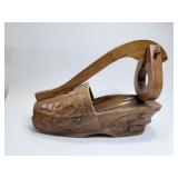 Wine Bottle Holder Carved Wood Holland Shoe Clog