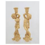 Cherub Candle Holder (Pair) Resin lot