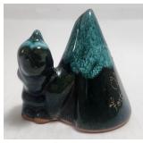 Woman Carrying Baby in Papoose with Teepee