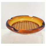 Amber Glass Round Ashtray