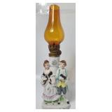 Victorian Couple Oil Lamp 11'