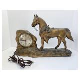 Copper/Bronze Mantle Clock/Light Western Horse