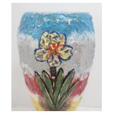 Vase 8' Hand Painted Signed by Artist