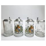Glass Steins (4x) lot