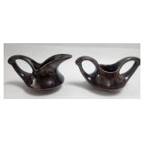 Cream & Sugar Ceramic Set Dark Brown