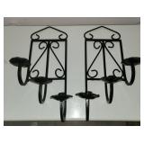Metal Candle Holder (2x) Lot Wall Hanging
