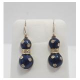 Dangle Earrings Swarovski Gold Filled Royal Blue