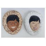 Eskimo Male & Woman Plaster Wall Hanging