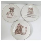 Yorkshire Terrier Laurelwood Decor Plates(3x)lot