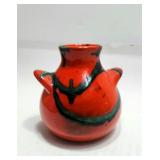 Red & Black Pottery Vase H: 4'